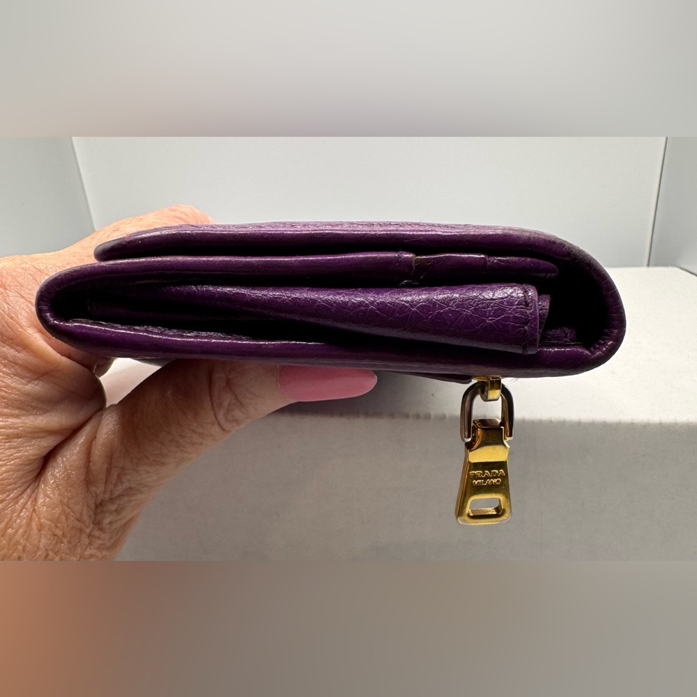 Gorgeous Authentic (COA included) Purple Prada Milano Wallet Preloved - Picture 3 of 16
